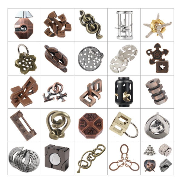 Selected Metal Puzzles (24 pcs/set )with Collection Case