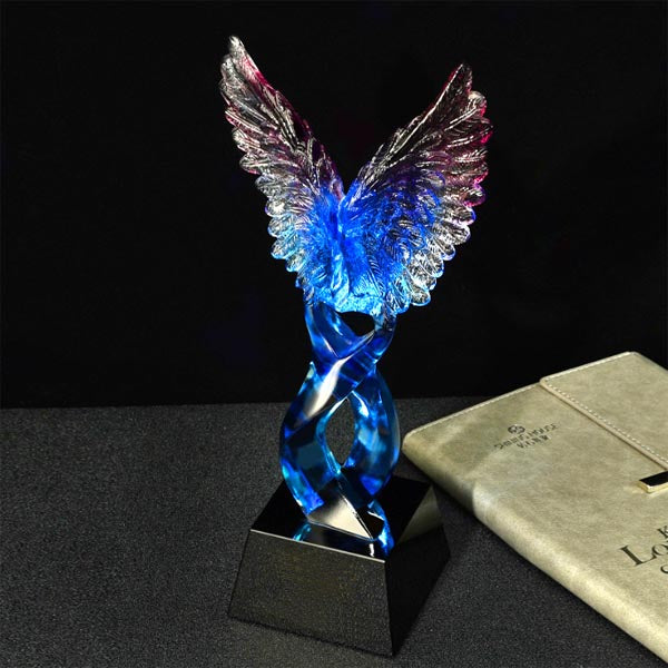 Colored Glazed Crystal Trophy